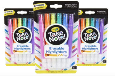 18 Crayola Take Note Erasable Highlighters Just $11.50 (Reg. $18)!