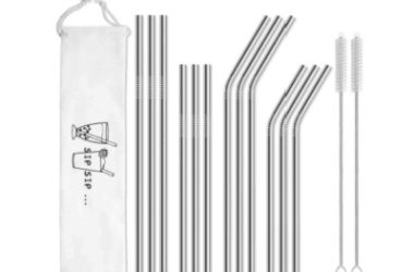 Hiware 12-Pack Reusable Stainless Steel Metal Straws As Low As $5.39 (Reg. $13)!