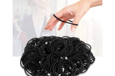 200 Black Elastics Hair Ties Just $7.99!