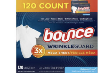 Bounce WrinkleGuard Mega Dryer Sheets As Low As $5.31 Shipped (Reg. $13)!