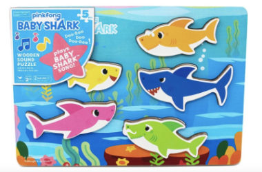 Pinkfong Baby Shark Chunky Wood Sound Puzzle Just $10.69 (Reg. $25)!