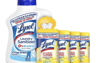 Lysol Laundry Sanitizer + Lysol Disinfecting Wipes Just $21.55!