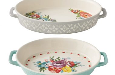 The Pioneer Woman Sweet Romance Blossoms 2PC Oval Ceramic Bakers Only $19.77!