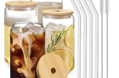 4 Drinking Glasses with Bamboo Lids Just $19.99!