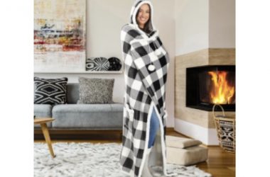 Buffalo Plaid Wearable Hooded Throw Blanket Only $22.99 (Reg. $45)!