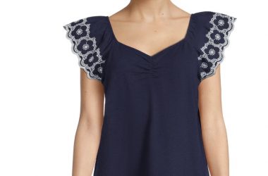 Time and Tru Women’s Flutter Sleeve Top Only $13.98! Cute for Spring!